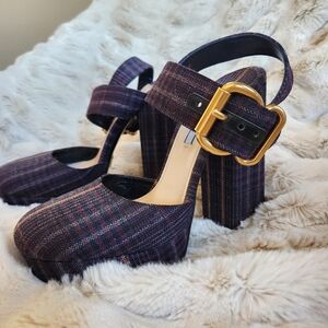 Plaid Prada Platform Heel